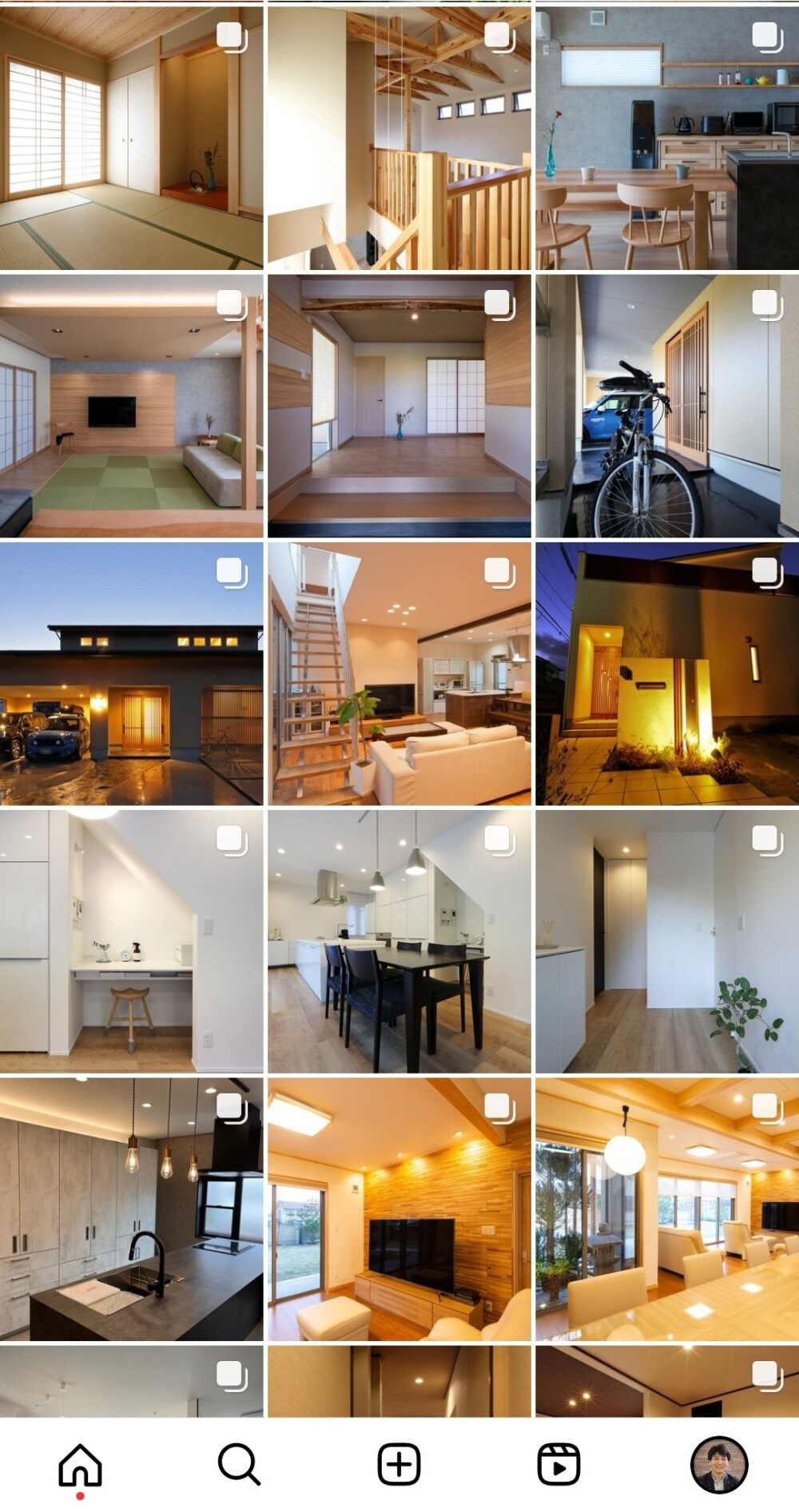 画像検索とInstagramでオシャレな住まいの見本を検索する傾向、和モダンの暮らしと生活の心地良さを提案する奈良県の設計時事務所からのデザイン提案のSNS